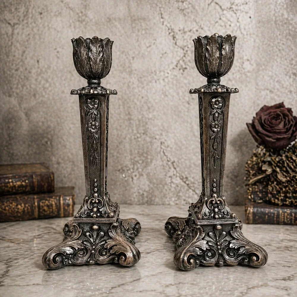 Antique K&O Kronheim Oldenbusch Candlesticks‎ Victorian EPNS Pair Victorian